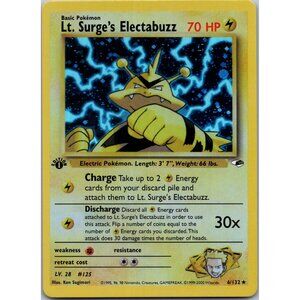 Lt. Surge's Electabuzz Gym Heroes 1st Edition "Reprinted"